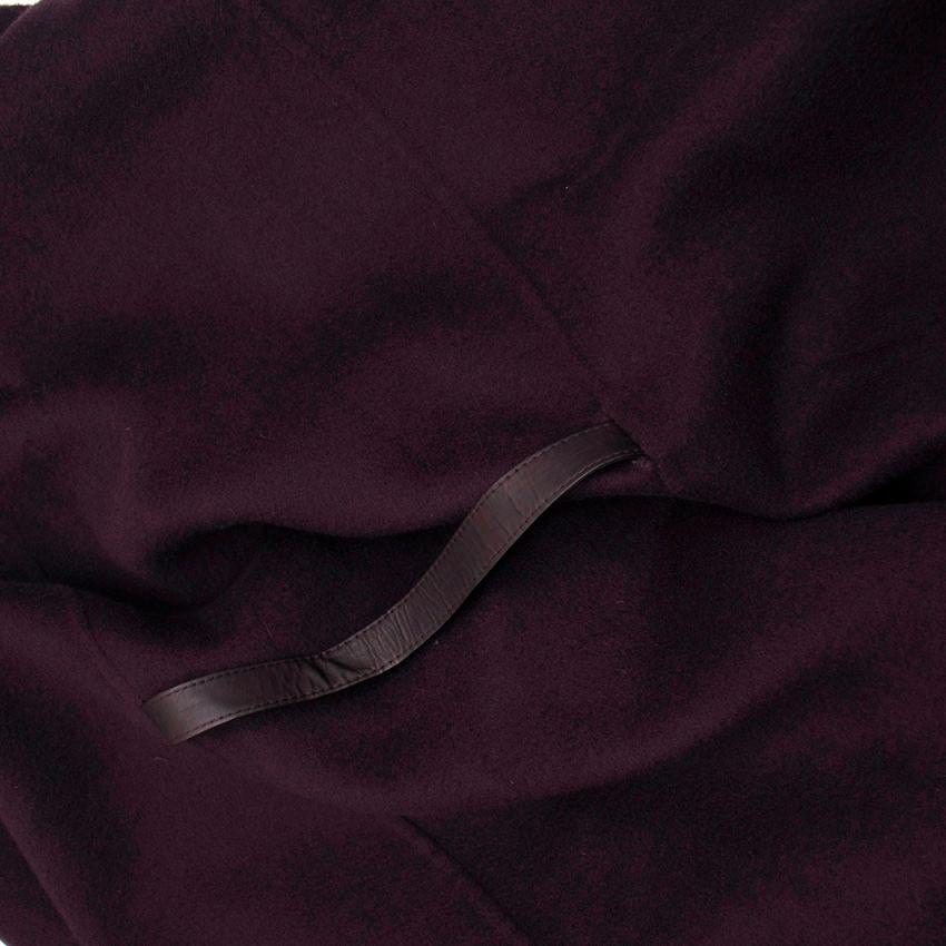 Loro Piana belted leather-trimmed cashmere cape - Size Estimated S In Excellent Condition In London, GB