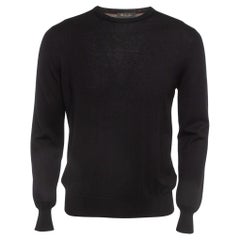 Loro Piana Black Cashmere Round Neck Sweater L