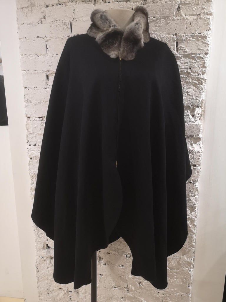 Loro Piana black chinchillà cloak For Sale at 1stDibs