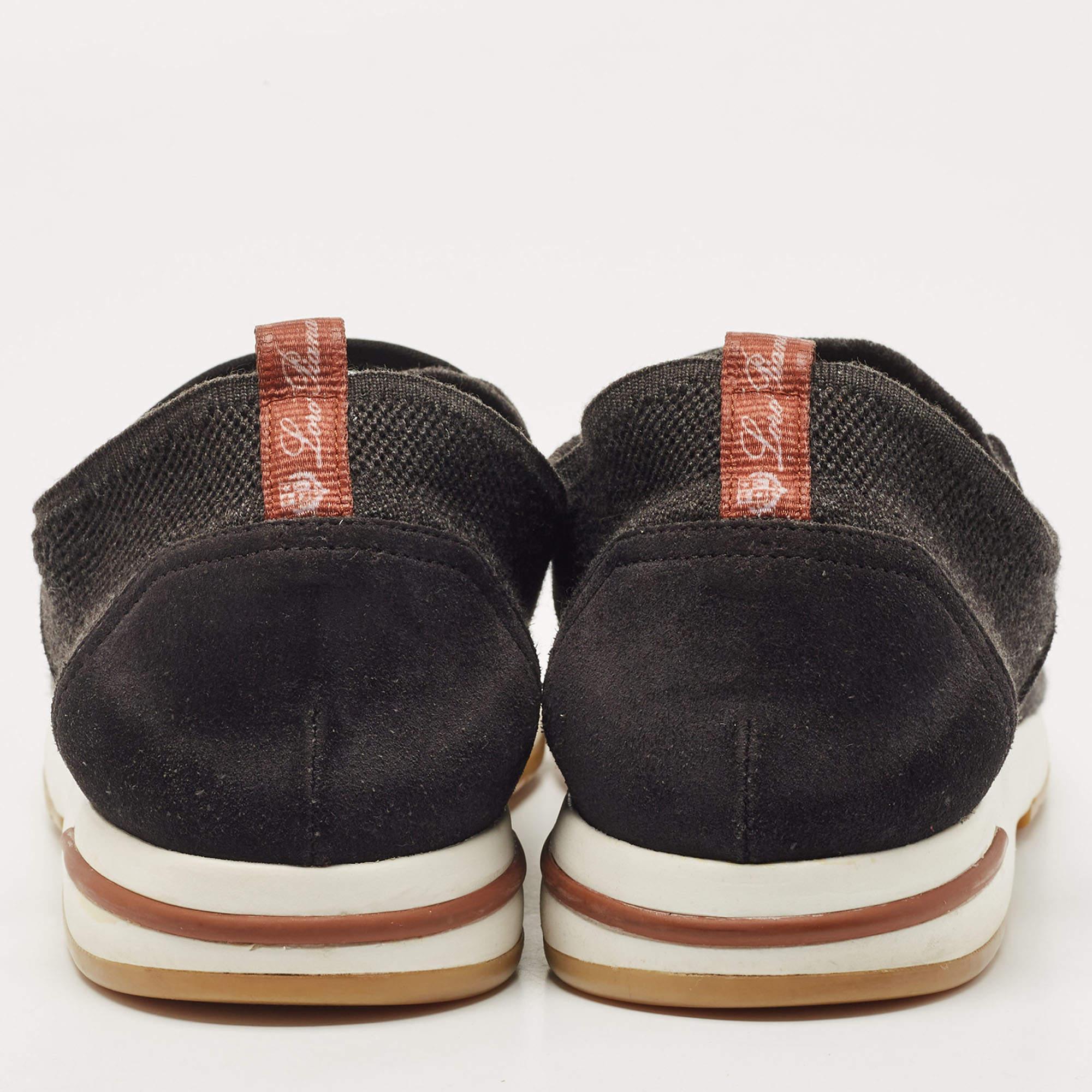 LP lady Flexy Walk Sneaker Black Wool And Calfskin 310456