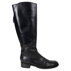 LORO PIANA cuero negro 2023 WELLY RIDING Boots Zapatos 38