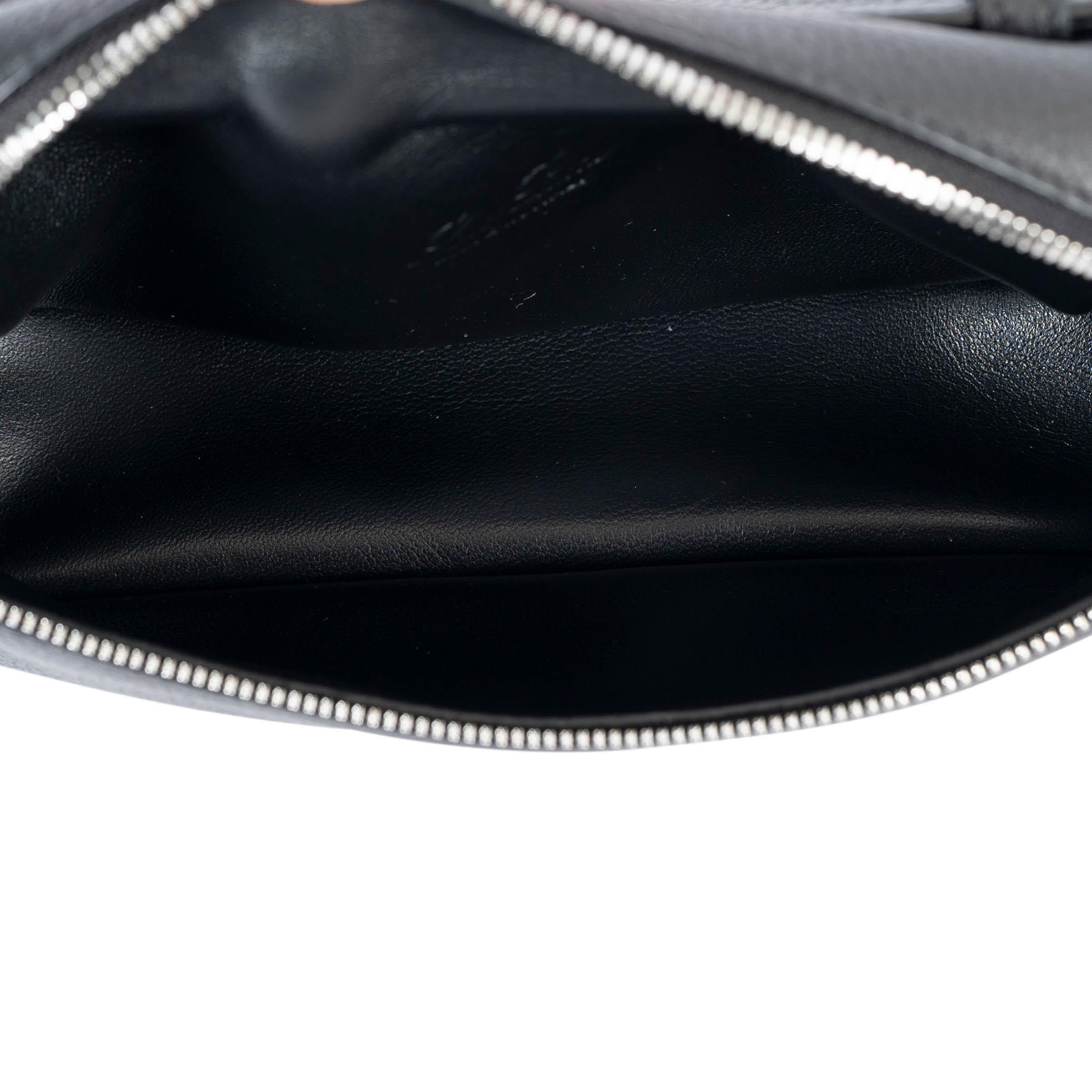 LORO PIANA black leather EXTRA POCKET L19 POUCH Crossbody Bag 2