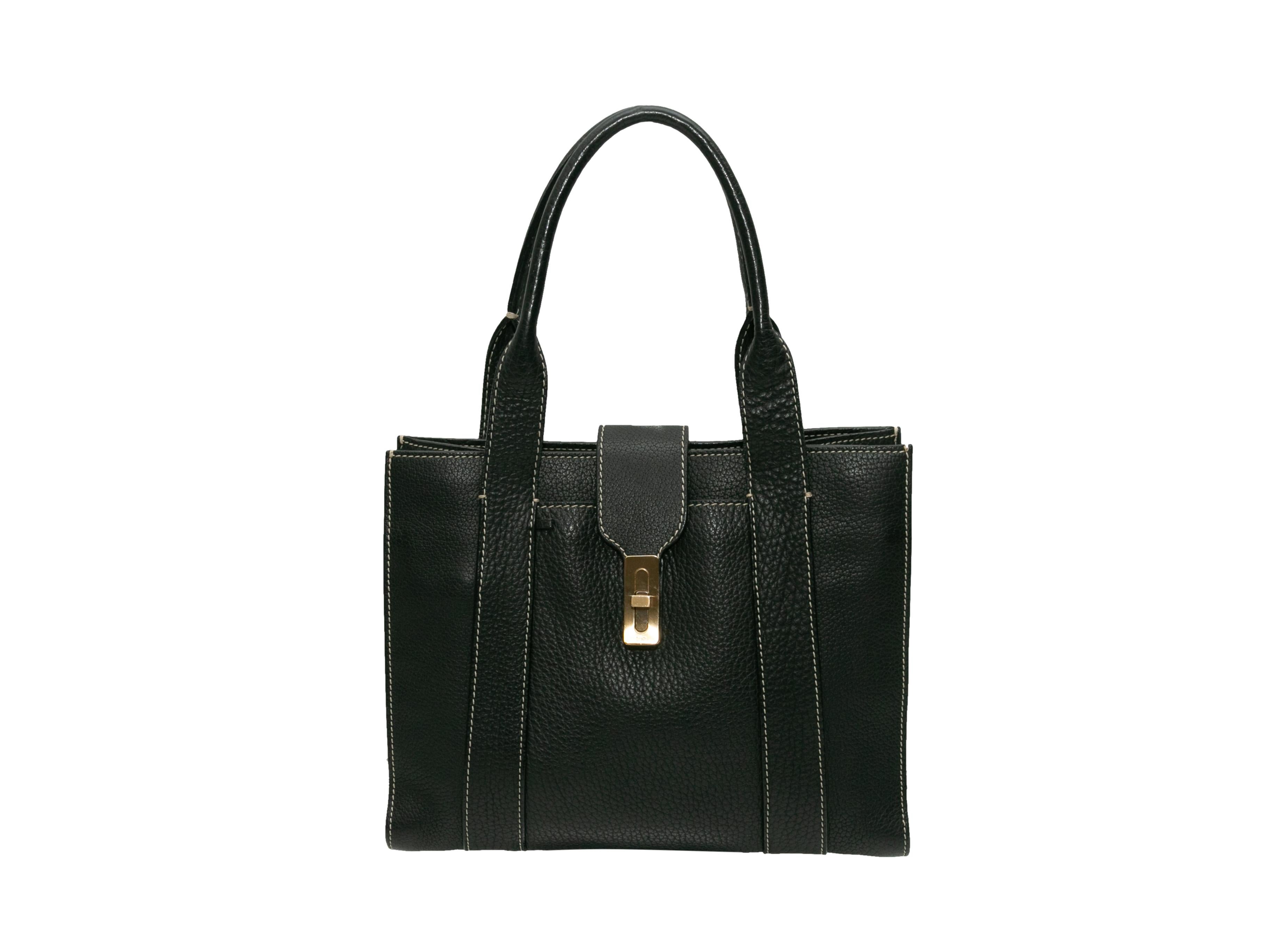 Loro Piana Black Leather Handbag In Good Condition In New York, NY