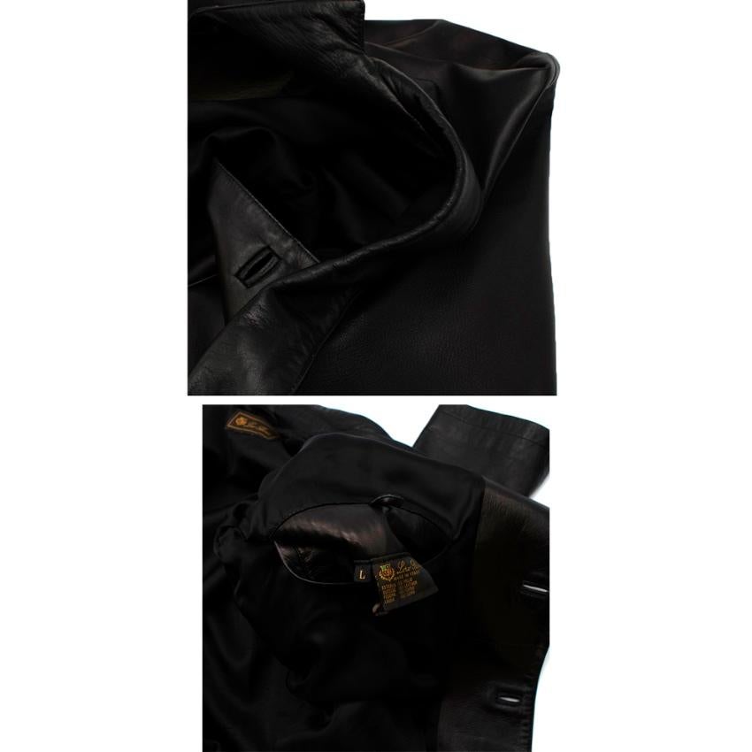 Loro Piana Dark Chocolate Brown Leather Jacket - Size L For Sale 2