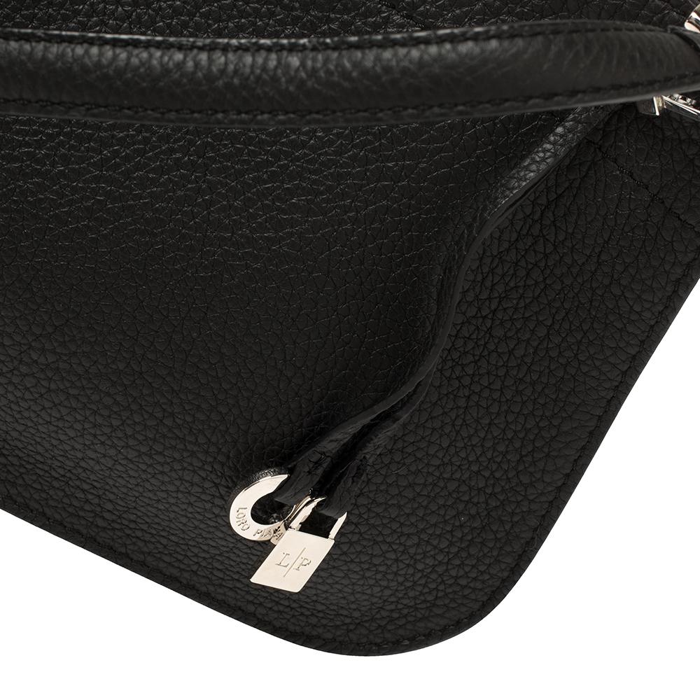 Loro Piana Schwarz Leder Milky Way Odessa Crossbody Tasche 6