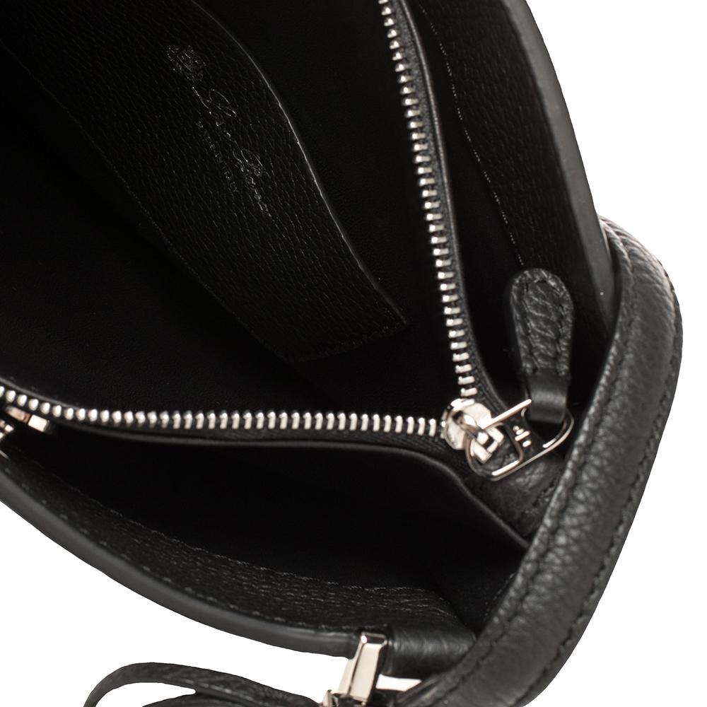 Loro Piana Schwarz Leder Milky Way Odessa Crossbody Tasche 4