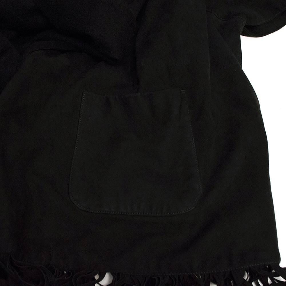  Loro Piana Black Suede & Cashmere Kimono UK size 8-10 For Sale 2