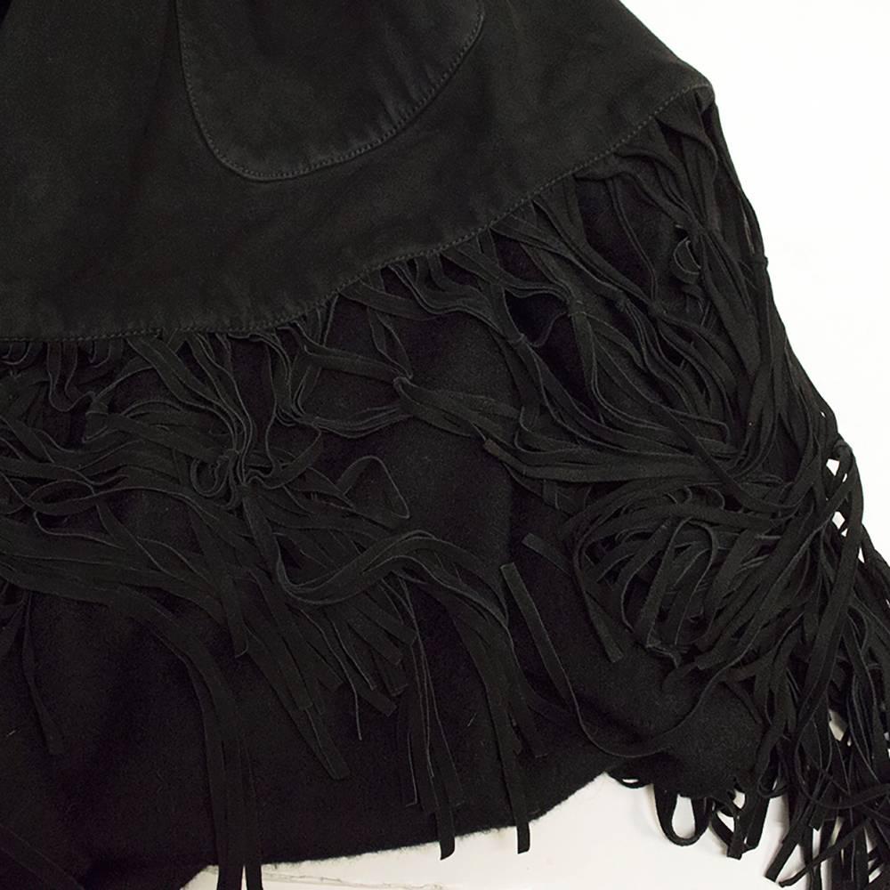  Loro Piana Black Suede & Cashmere Kimono UK size 8-10 For Sale 3