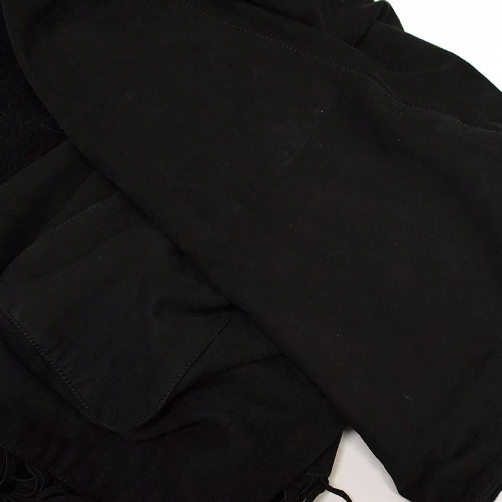  Loro Piana Black Suede & Cashmere Kimono - Size M For Sale 3