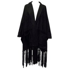 Loro Piana Black Suede & Cashmere Kimono - Size M