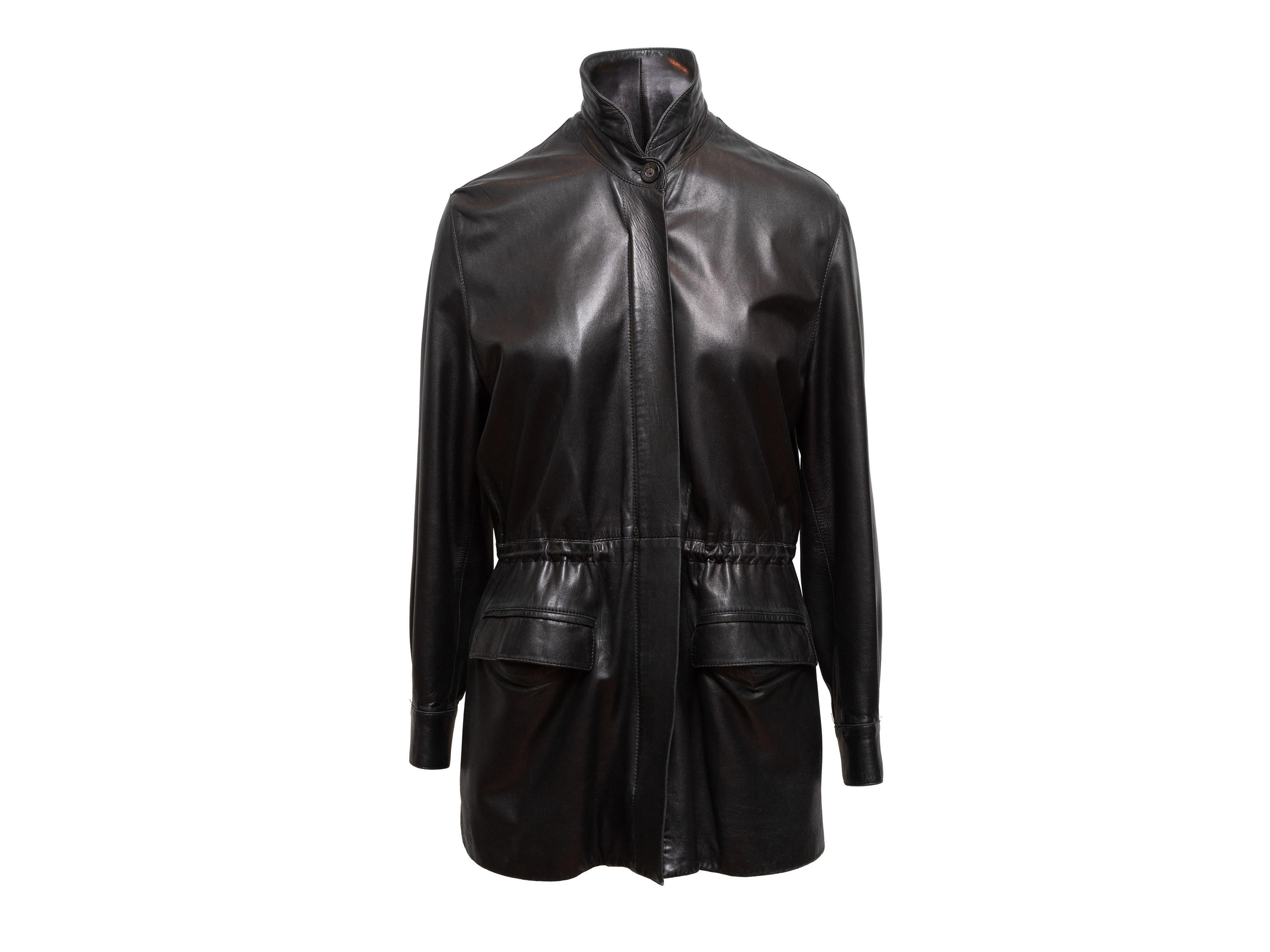 Loro Piana Black Zip-Up Leather Jacket 2
