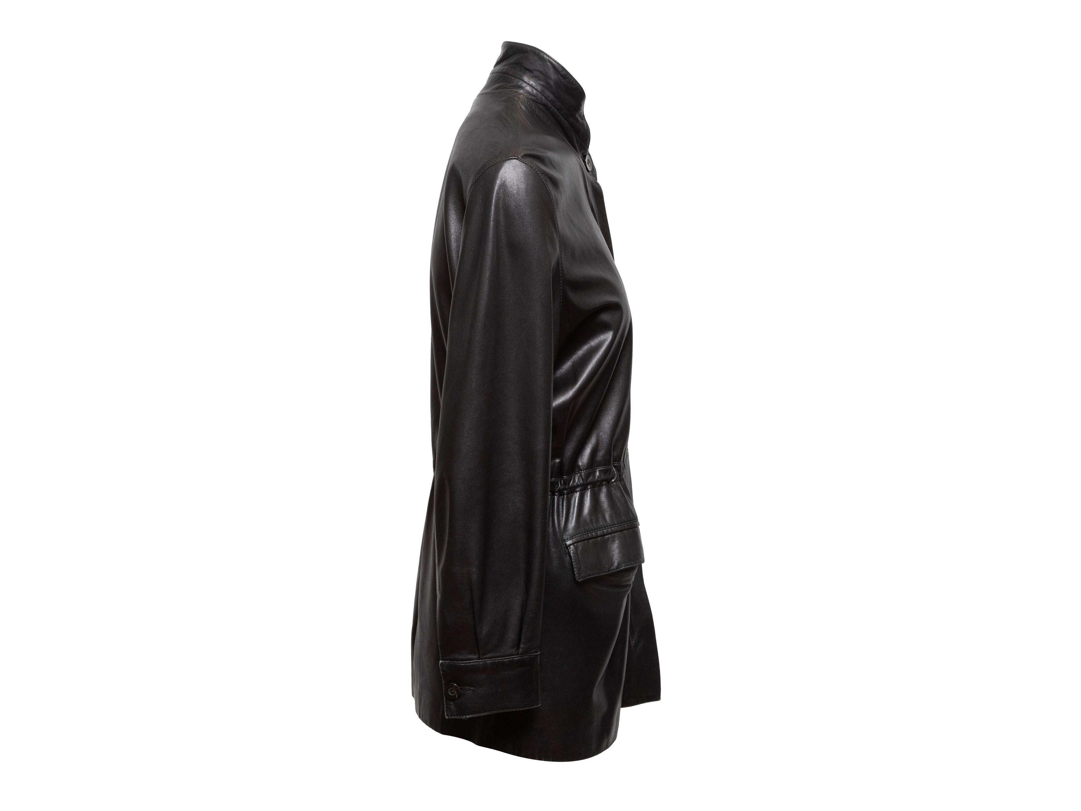 Loro Piana Black Zip-Up Leather Jacket 3