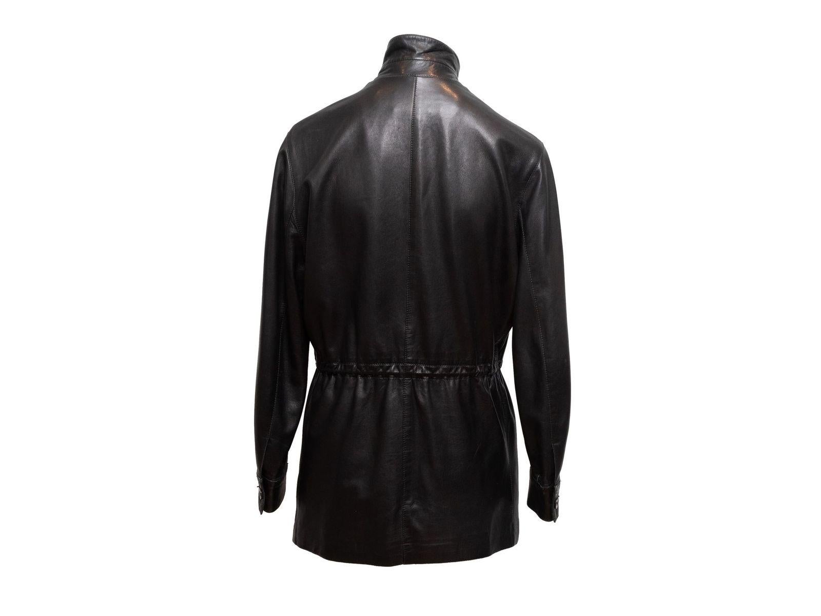 Loro Piana Black Zip-Up Leather Jacket 4