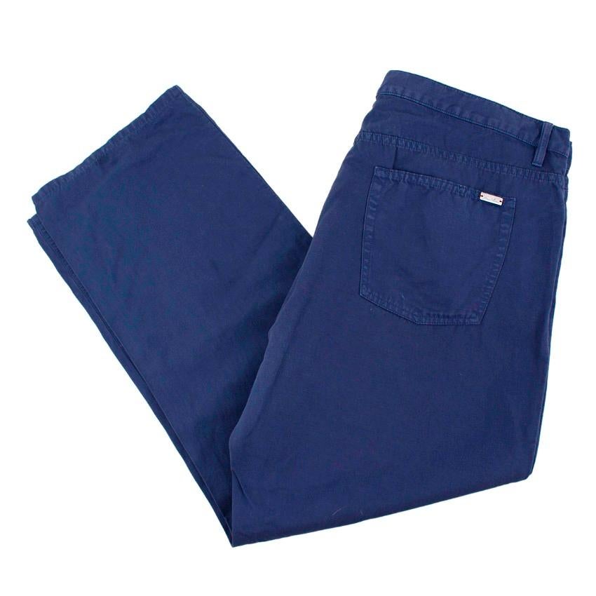 Loro Piana Blue Chino Trousers SIZE 42 In Good Condition For Sale In London, GB