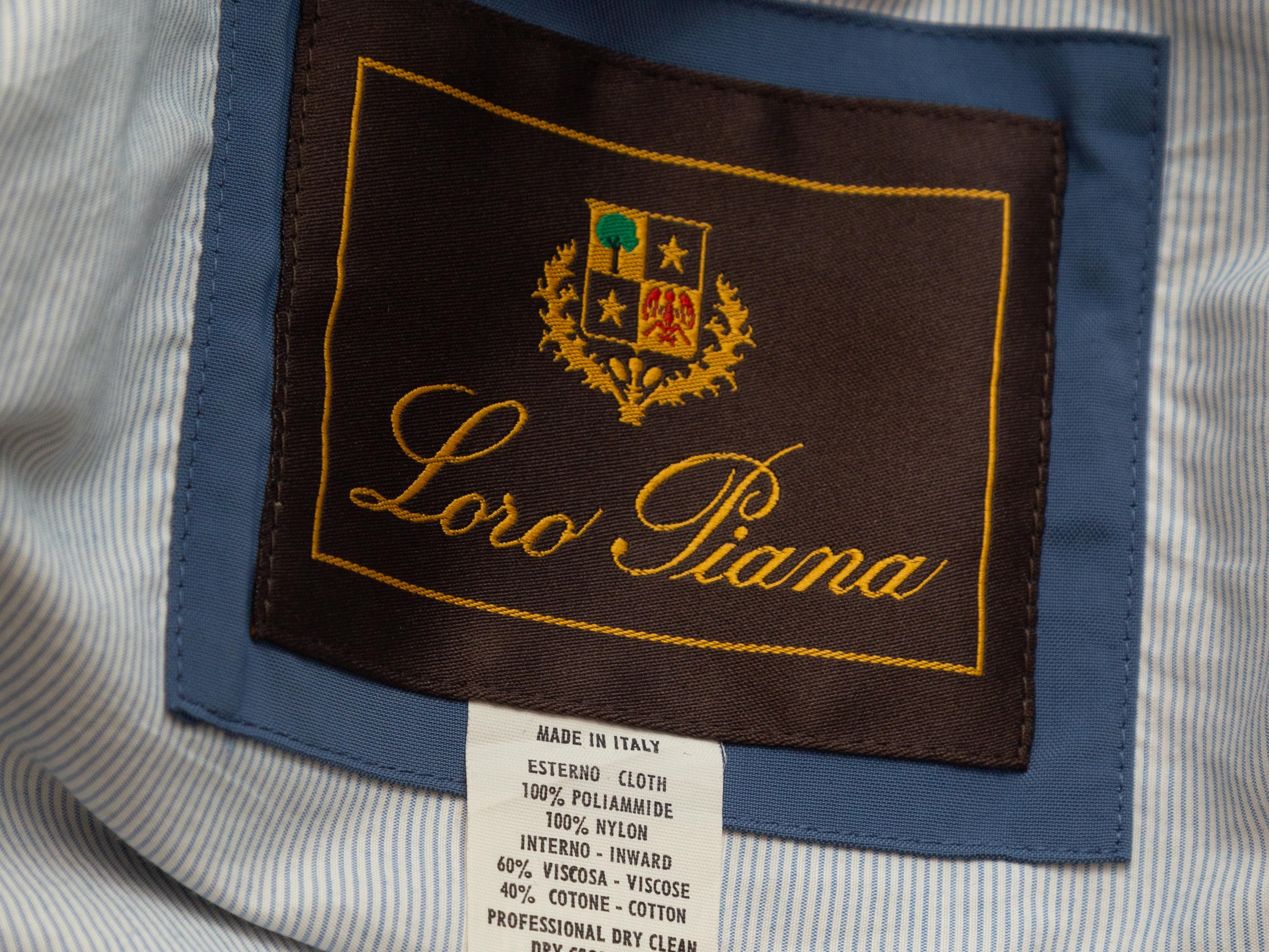 Women's Loro Piana Blue Collared Cotton Jacket