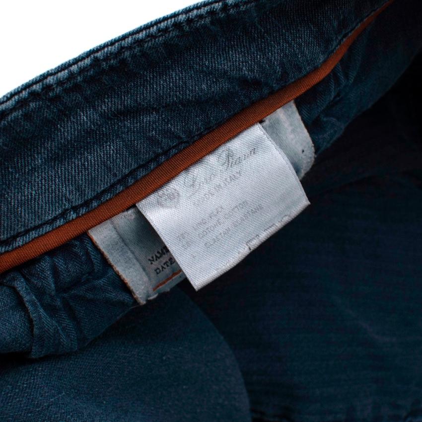 Women's or Men's Loro Piana Blue Cotton & Linen blend Cargo Shorts - Size 52