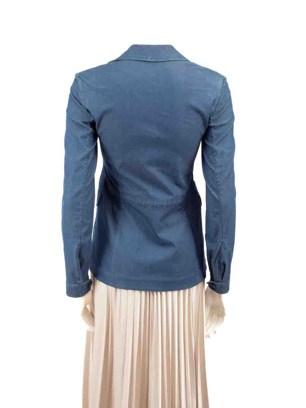 Loro Piana Blue Lightweight Denim Tailored Blazer Size XS In Good Condition For Sale In London, GB