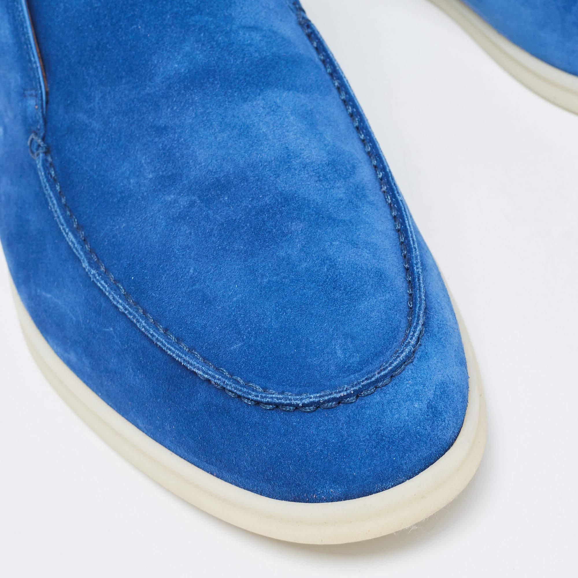 Men's Loro Piana Blue Suede Chukka Boots Size 46