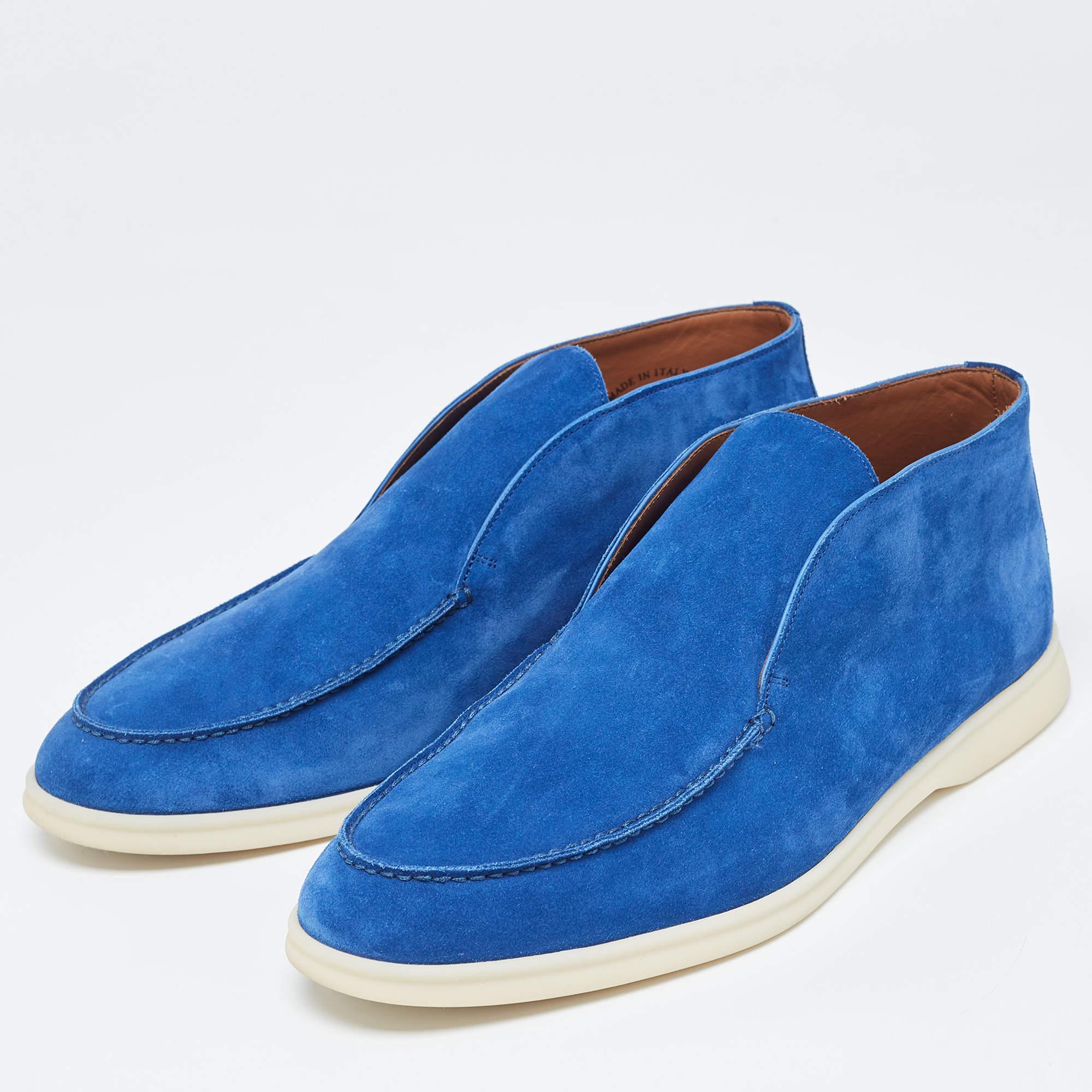 Loro Piana Blue Suede Chukka Boots Size 46 3
