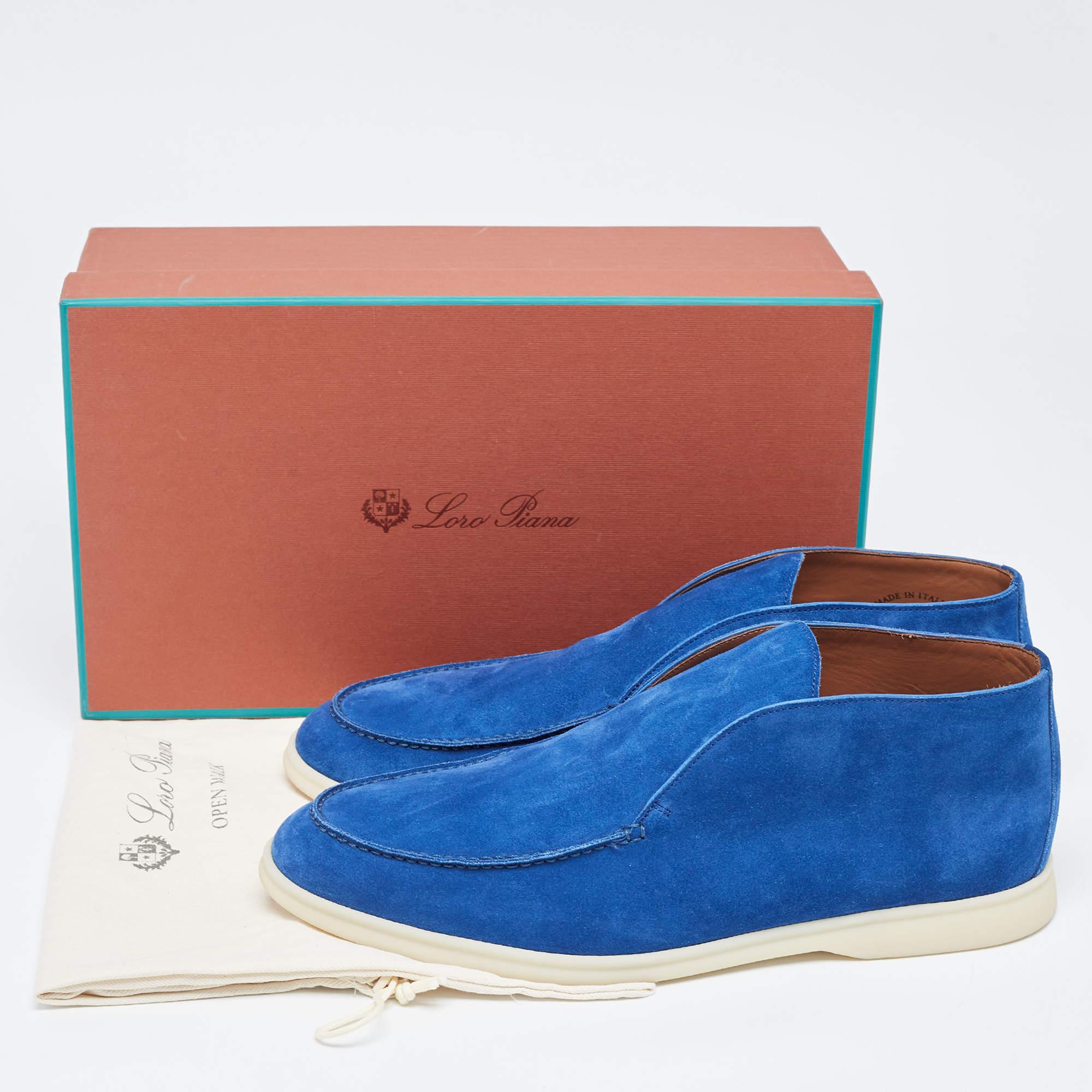 Loro Piana Blue Suede Chukka Boots Size 46 5