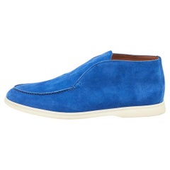 Loro Piana Blaue Chukka-Stiefel aus Wildleder Größe 46