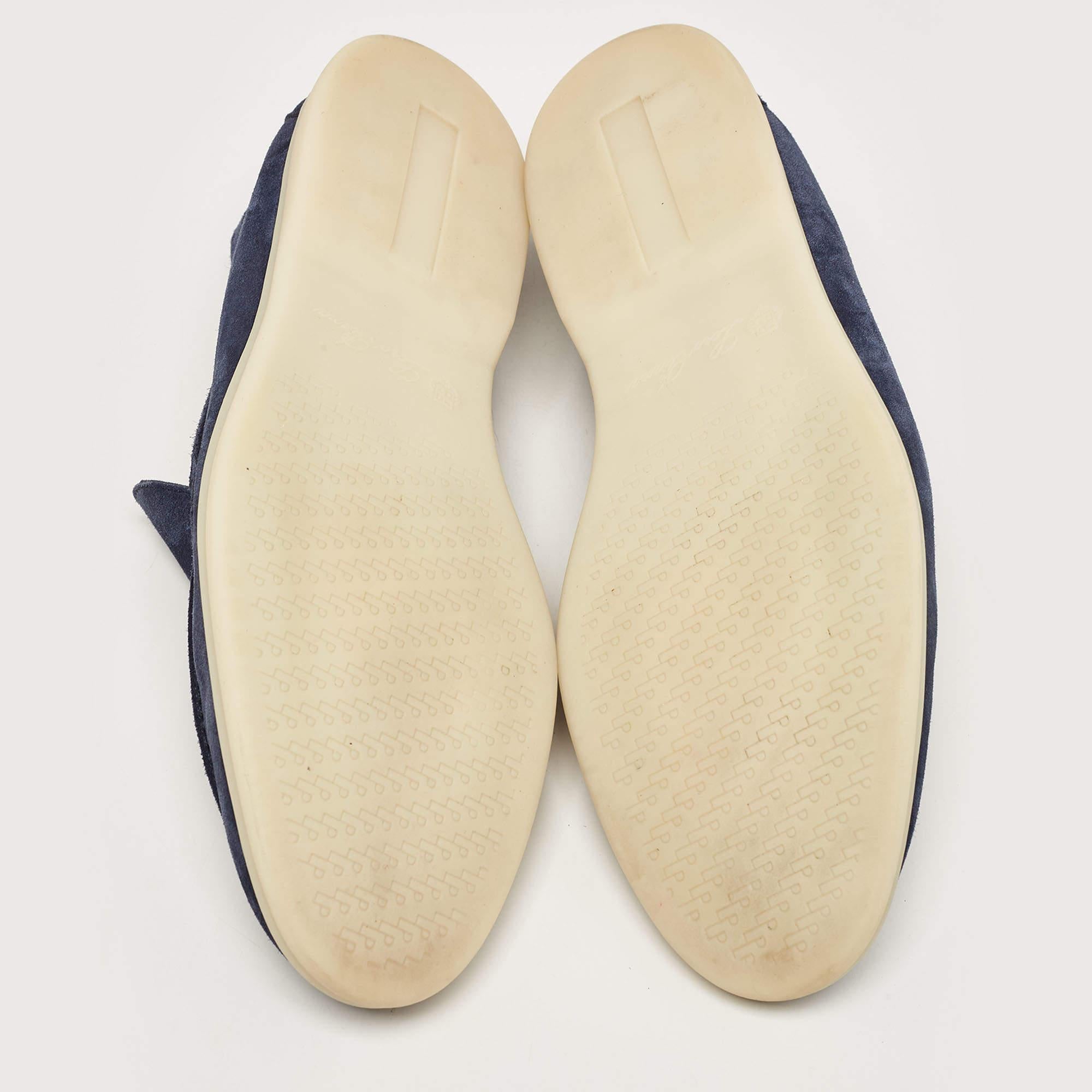 Loro Piana Blue Suede Summer Walk Loafers Size 45.5 4