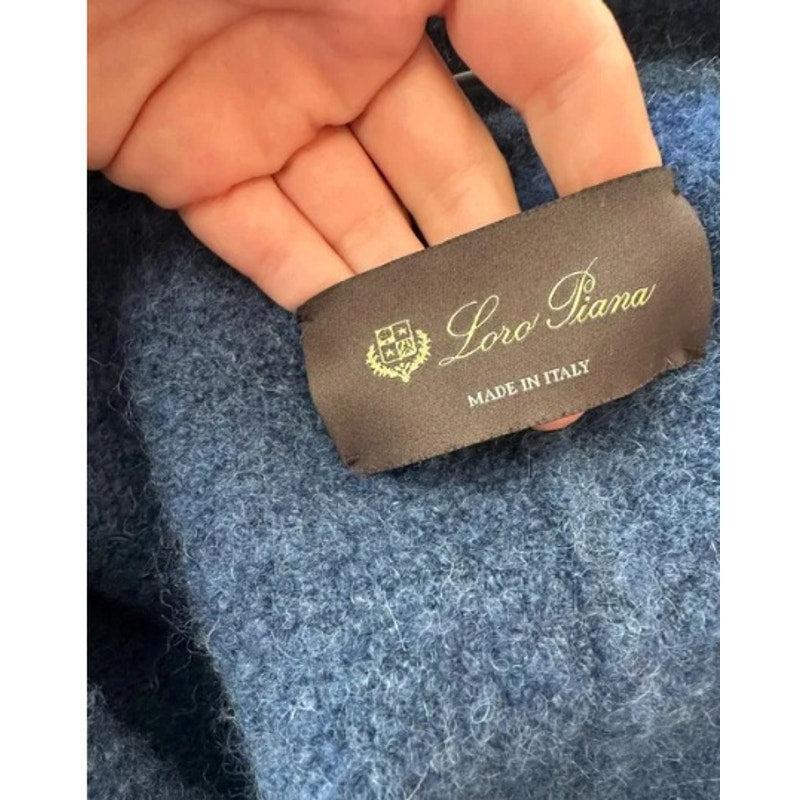 Women's Loro Piana Blue Wool & Alpaca Belted Coat Sz. 40 For Sale