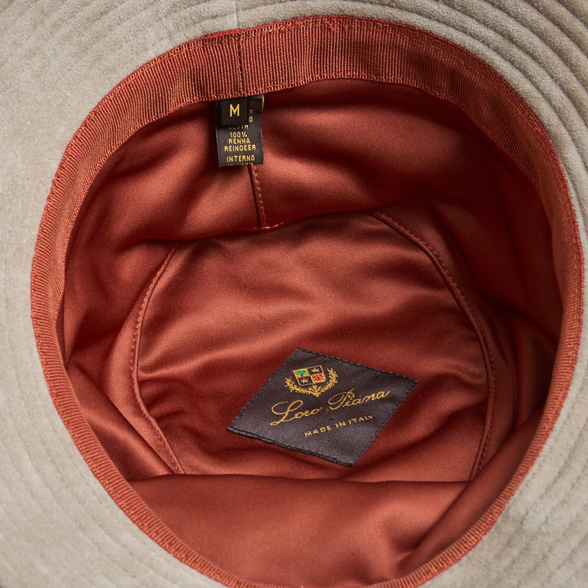 Women's or Men's Loro Piana Bob M Beige Grey Suede Bucket Hat