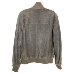 Loro Piana Bomber Jacket in Grey Suede