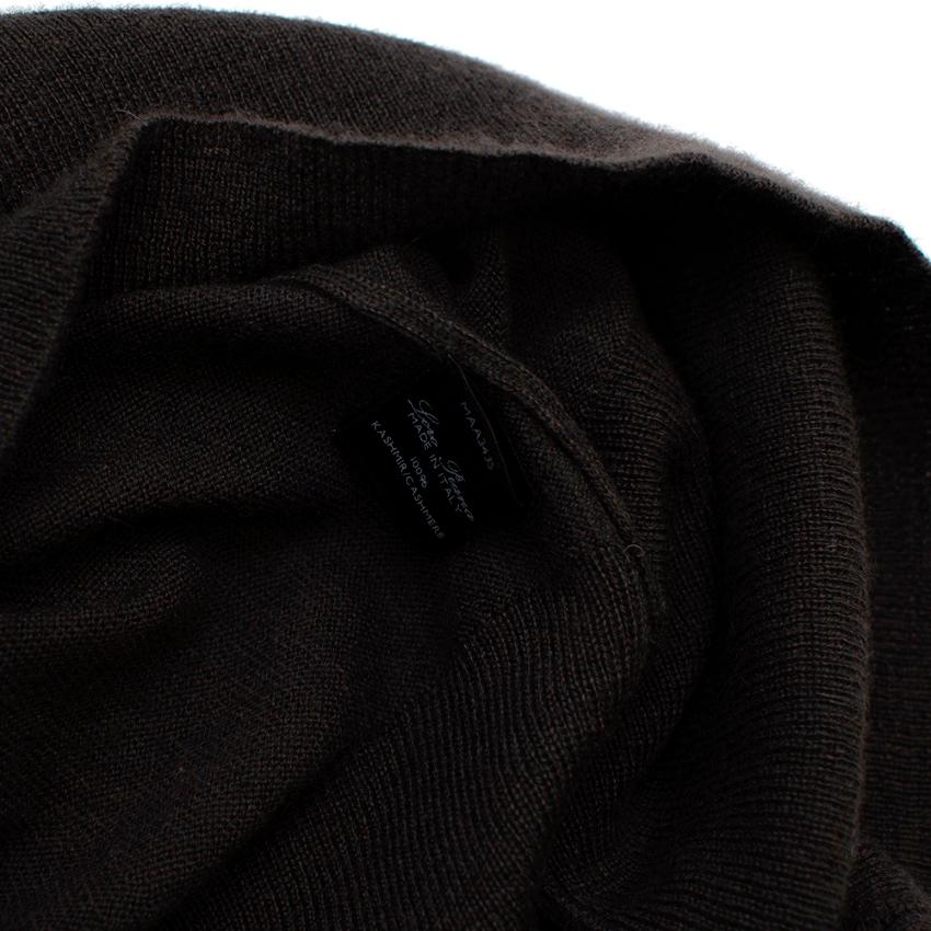 Black Loro Piana Brown Cashmere Cap-Sleeve Turtleneck Sweater - Size US2 For Sale