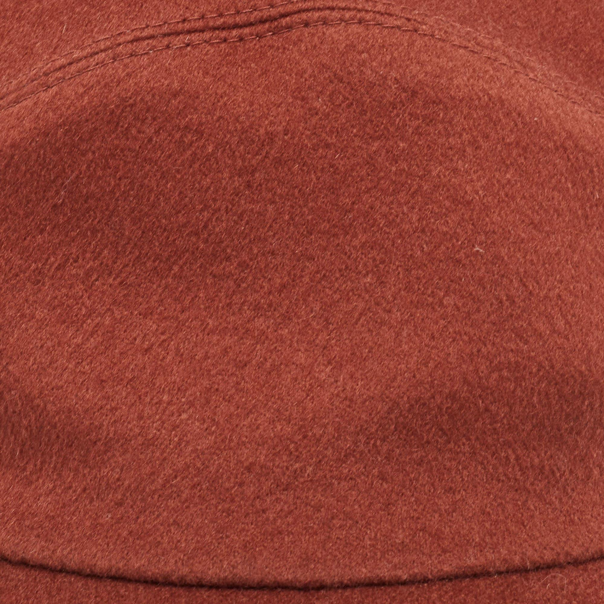 Women's Loro Piana Brown Cashmere Green Storm System Baseball Cap S