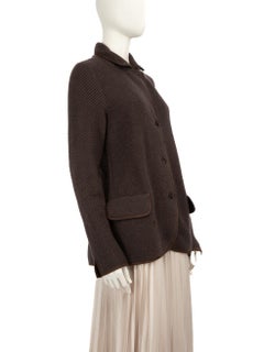 Loro Piana Brauner Kaschmir Strickblazer Größe M