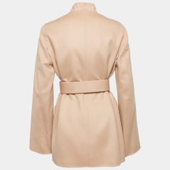Loro Piana Brown Cashmere Open Front Jacket M
