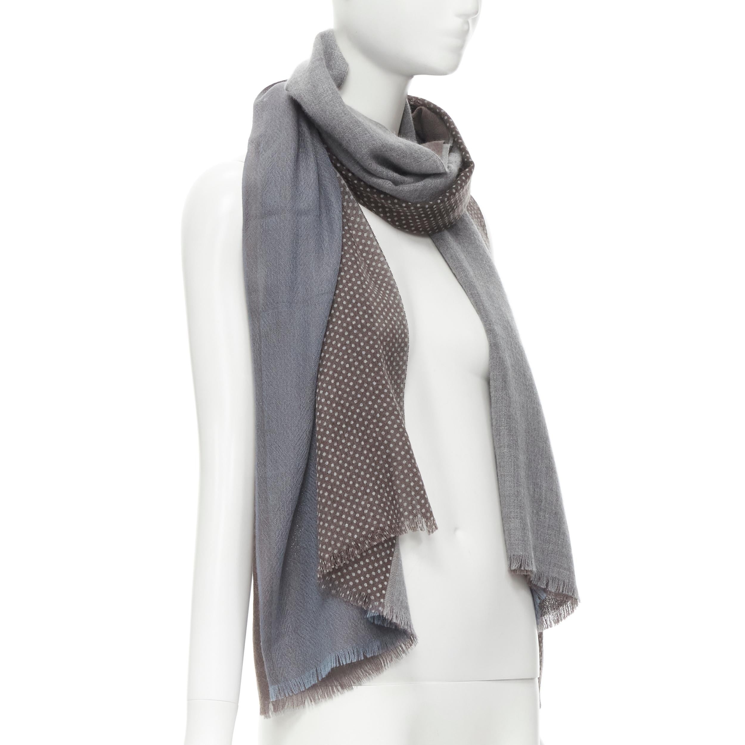 long grey frayed scarf