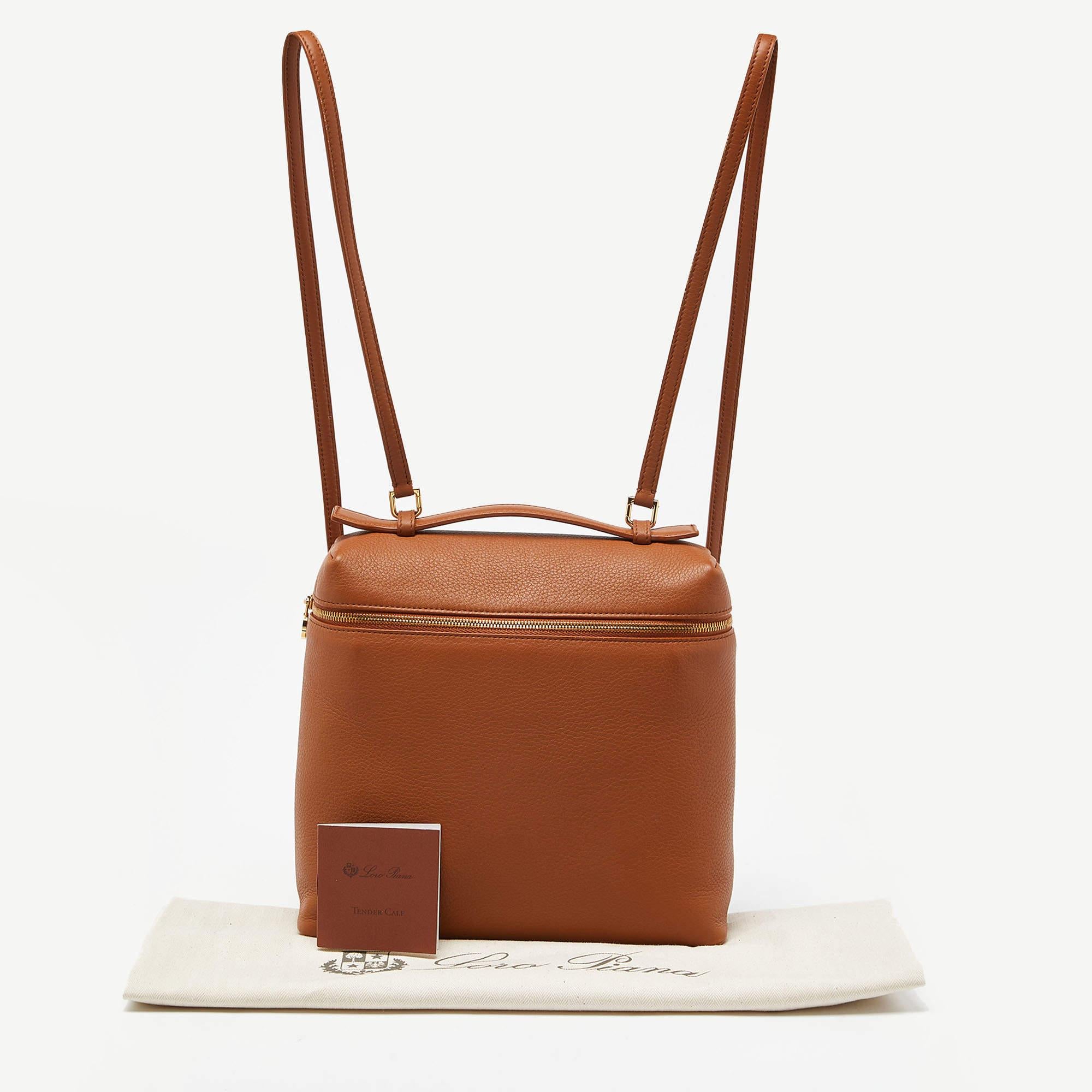 Loro Piana Brown Leather Extra Pocket L23 Backpack 5