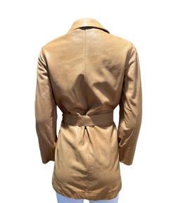 Loro Piana Brown Leather Jacket, Size 38