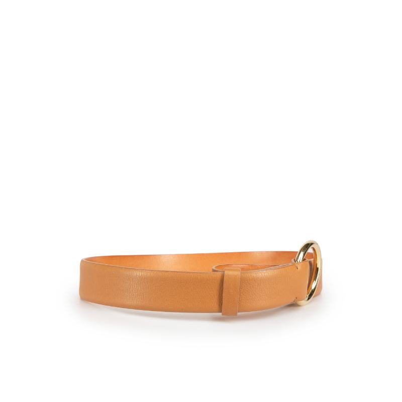 CONDITION is Very good. Minimal wear to belt is evident. Minimal wear to the front with two scratches to the leather on this used Loro Piana designer resale item.
 
Details
Brown
Leather
Belt
Ring fastening
Gold tone hardware

Made in Italy
