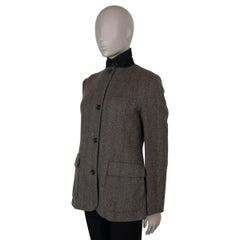 LORO PIANA brown melange cashmere KNIT LINED TWEED Jacket 42 M