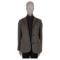 LORO PIANA brown melange cashmere KNIT LINED TWEED Jacket 42 M