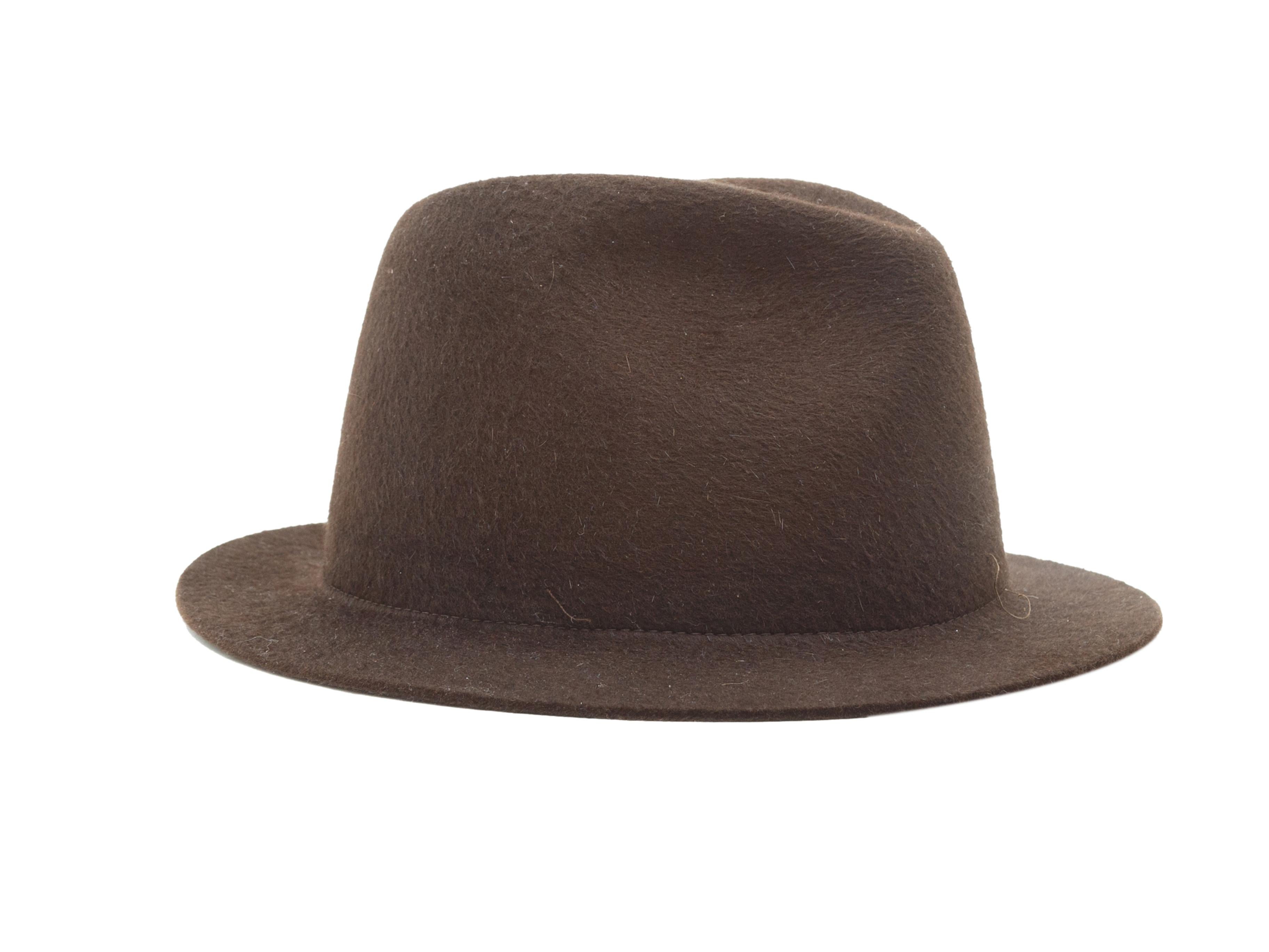 Product details:  Brown mink felt hat by Loro Piana.  24