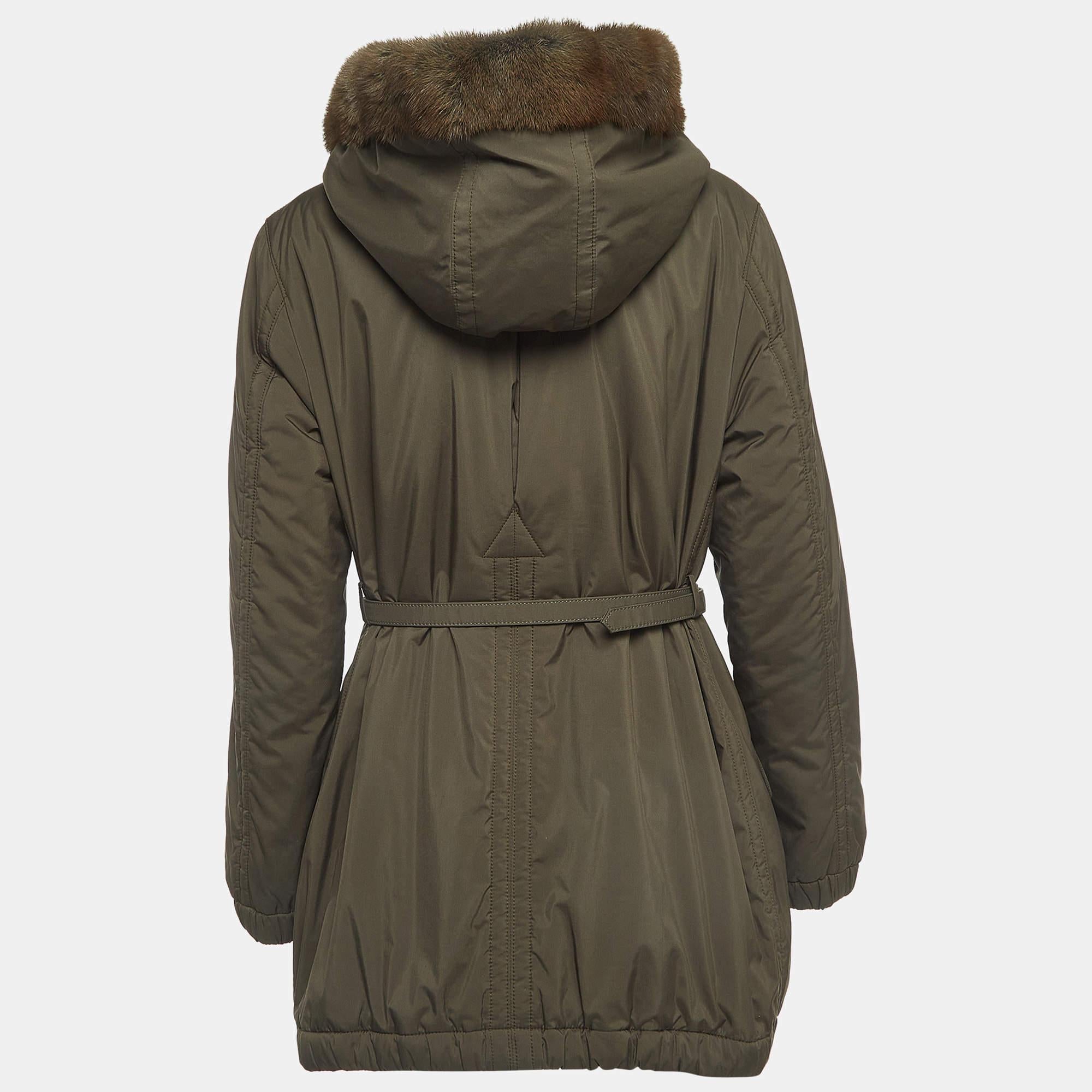 The Loro Piana Parka Jacket combines style and functionality. Crafted from durable nylon with Storm System technology, it offers superior protection against the elements. Featuring a rich brown hue, it exudes sophistication while ensuring optimal