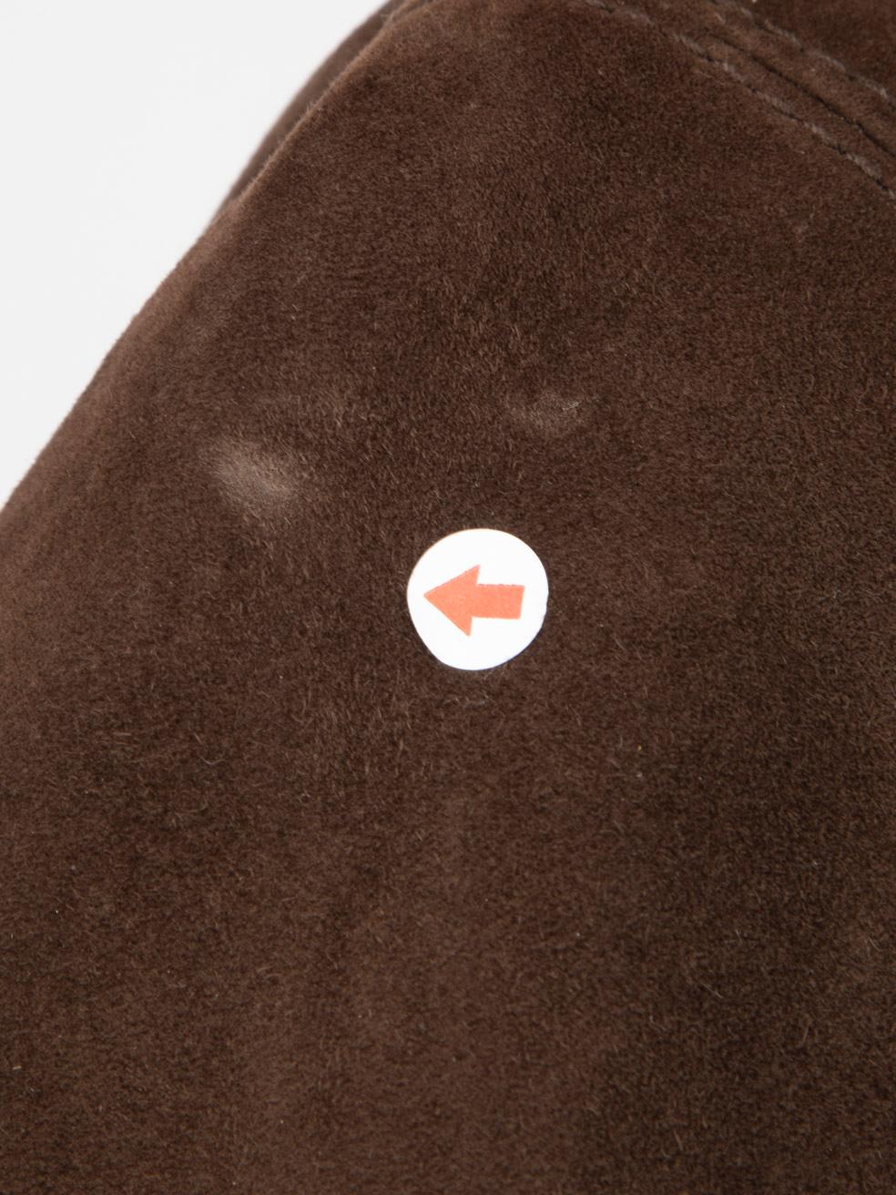 Loro Piana Brown Reindeer Suede Mink Fur Trim Coat Size XL 3