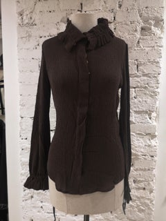 Loro Piana brown silk shirt