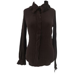 Loro Piana - Chemise en soie marron