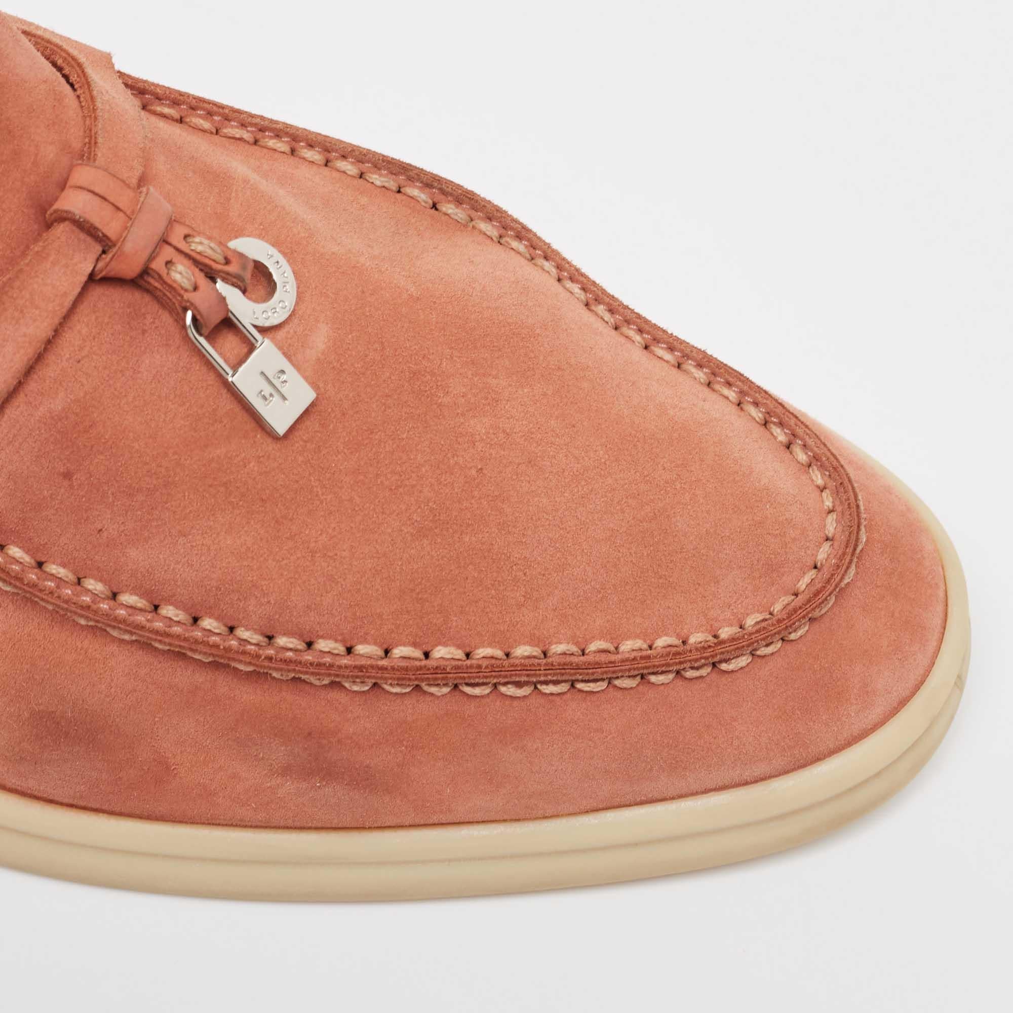 Loro Piana Brown Suede Summer Charms Walk Loafers Size 39.5 3