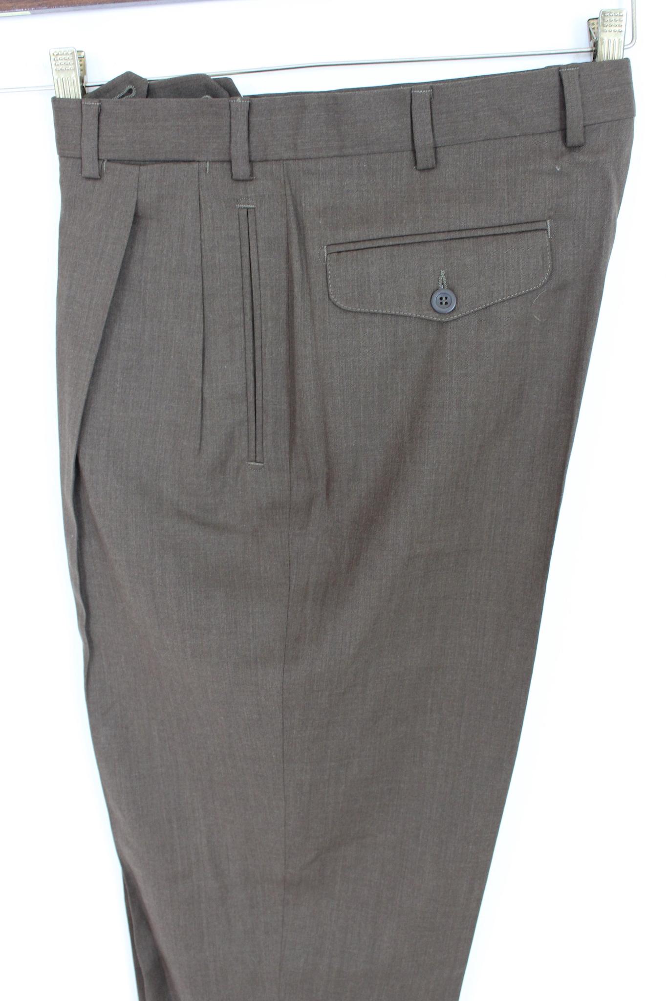 Loro Piana Brown Tasmanian Wool Classic Vintage Trousers Sz 38 In New Condition In Brindisi, Bt