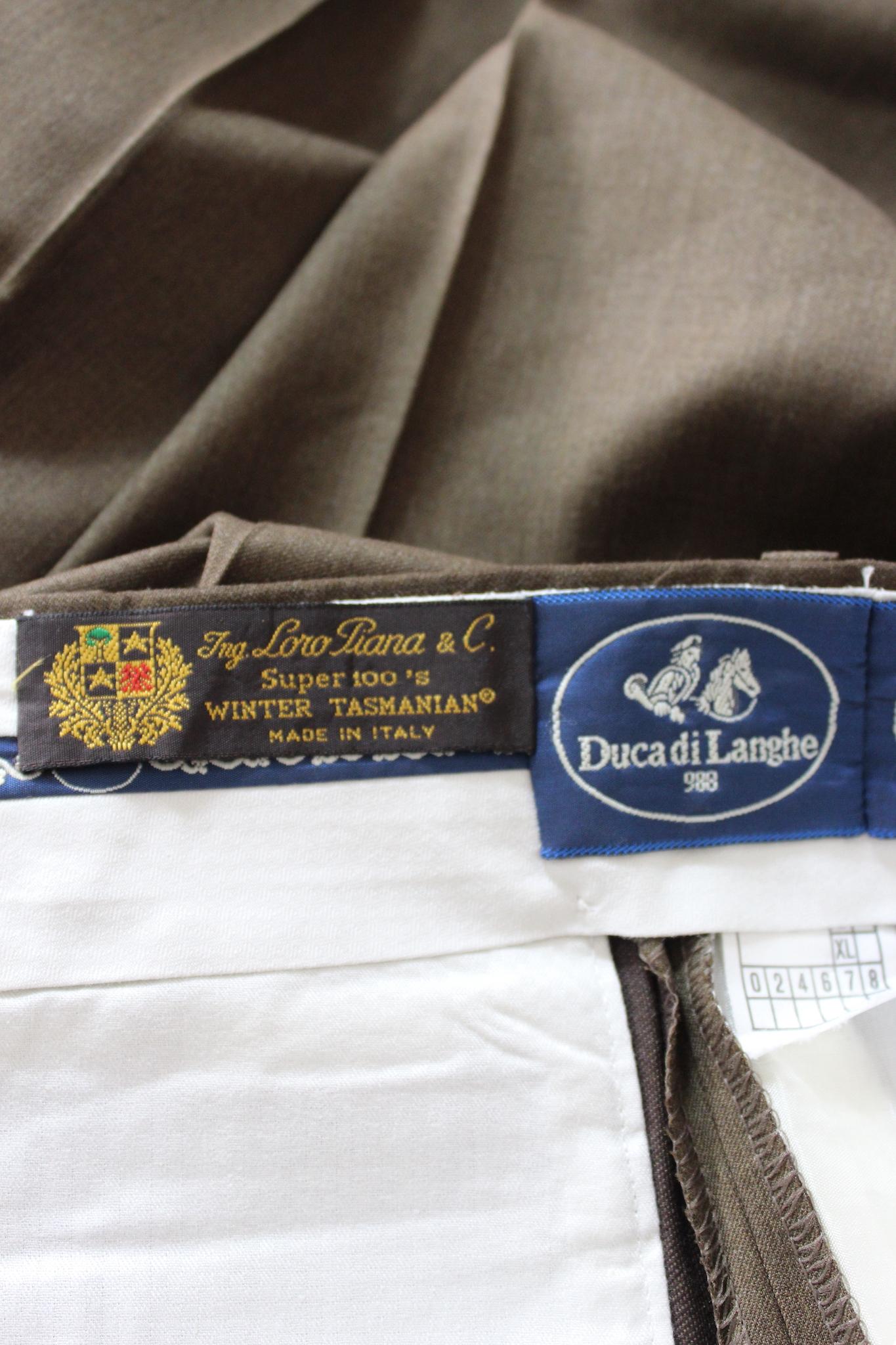 Loro Piana Brown Tasmanian Wool Classic Vintage Trousers Sz 38 1
