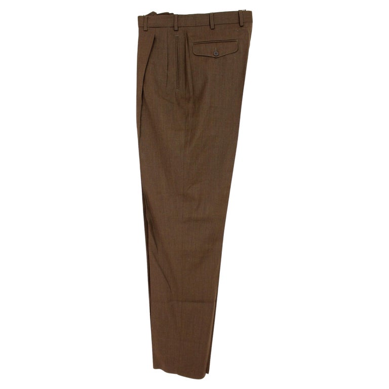 Loro Piana Brown Tasmanian Wool Classic Vintage Trousers Sz 38 For Sale ...