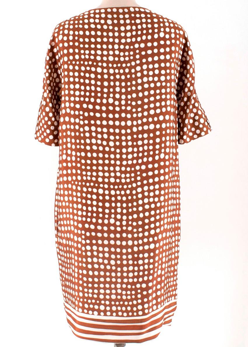 brown white polka dot dress