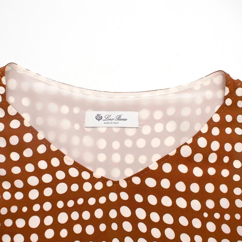 brown and white polka dot dress